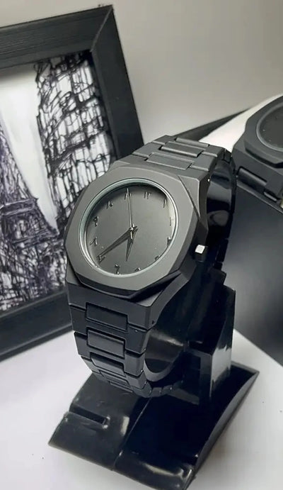 Full BLACK AURA Quartz Watch – Lightweight Design, , Premium Quality & Finish - Best Quality Analog Watch For Boys - Watch For Men | Full Black Color Watch