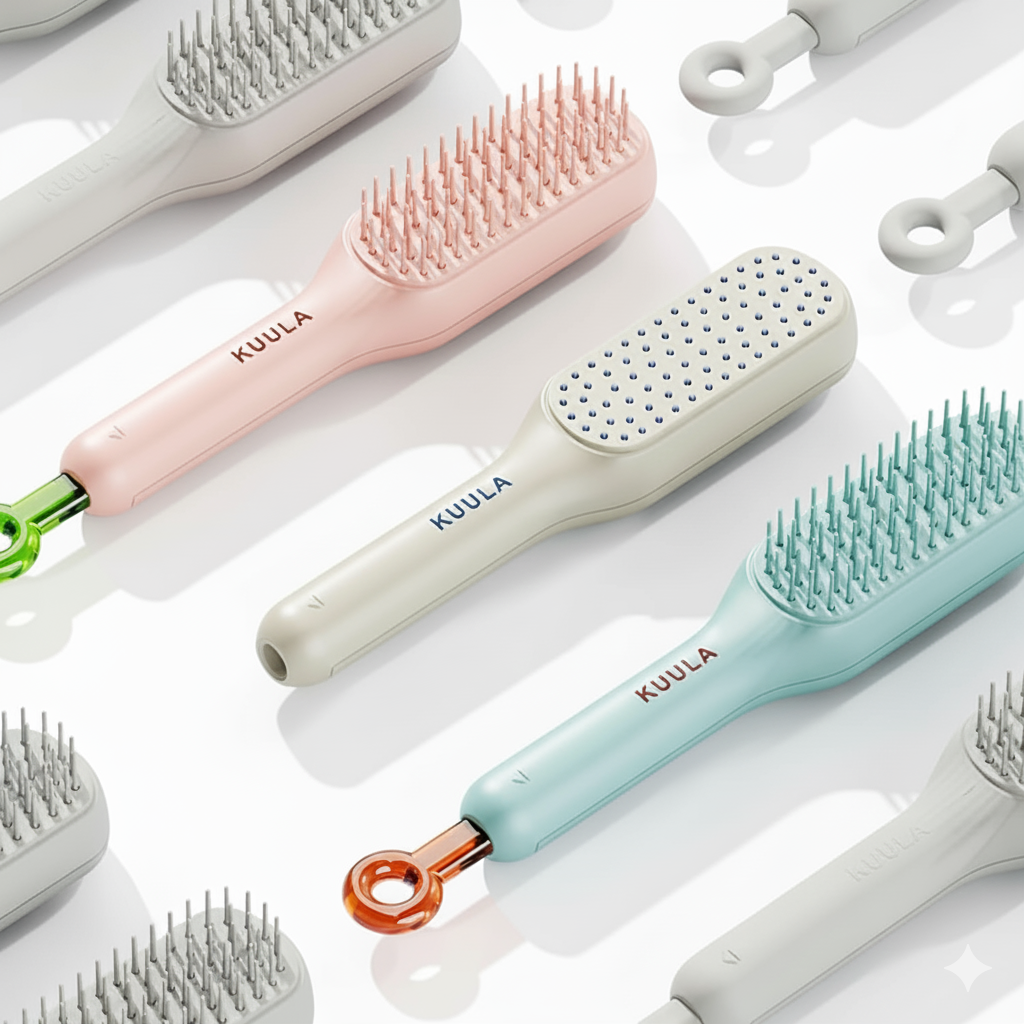 Self Cleaning Hair Comb (random Color)